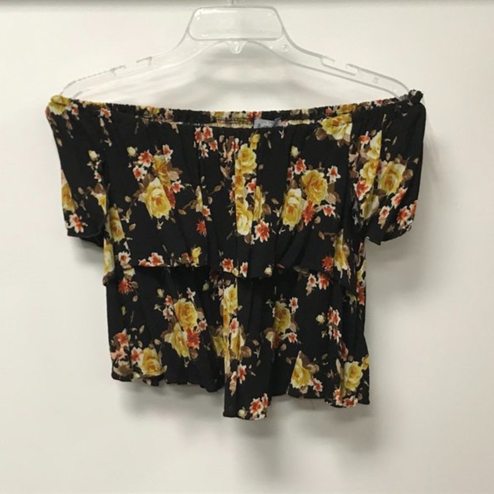 NWOT B Envied Tiered Floral Crop Top 100% Rayon